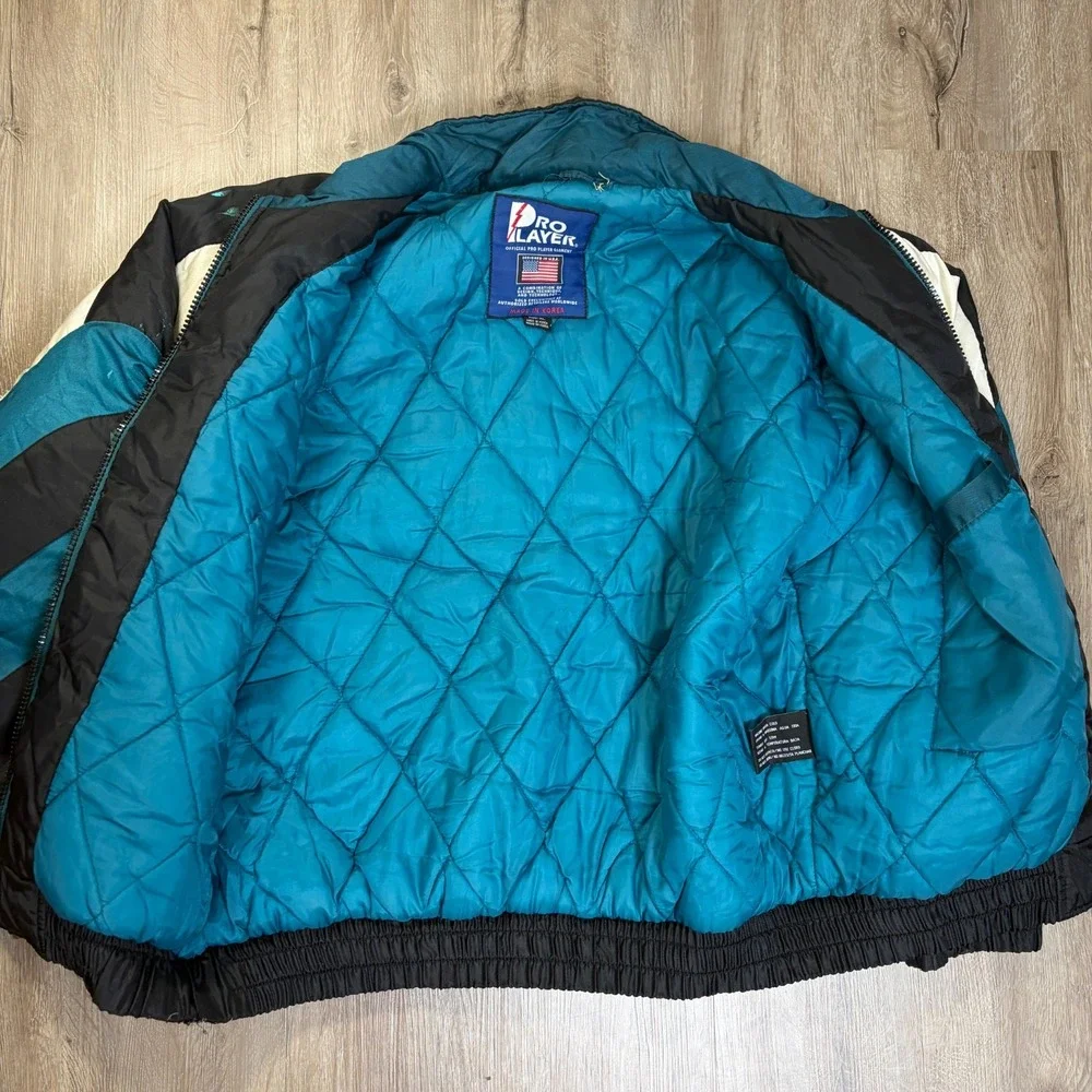 VTG Jacksonville Jaguars Puffer Jacket Mens XL Full Zip Nylon NFL Vintage Black